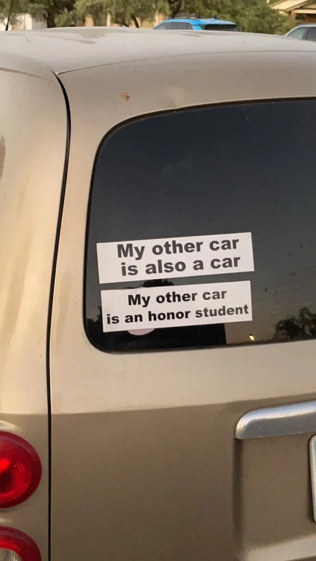 Another funny bumper sticker