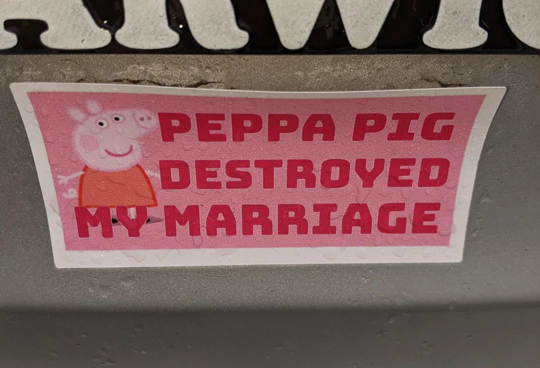 A weird bumper sticker
